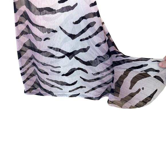 Madrag Y2K zebra sheer flare wide leg pant with ruffle plus size 2X USA made - Picture 5 of 9